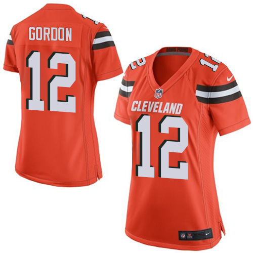 Women's Limited Josh Gordon Nike Jersey Orange Alternate - #12 NFL Cleveland Browns
